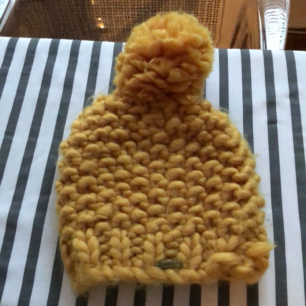 Gigi Pip Yellow Wool Knit Beanie